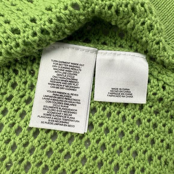 Jones Studio Cardigan Womens XL Green Open Front Sweater 3/4 Sleeve Lightweight - Picture 11 of 11